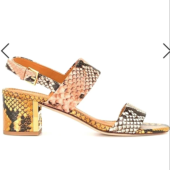 Tory Burch sling back heels Tory Burch Sandals Snake Print Leather gigi heels
